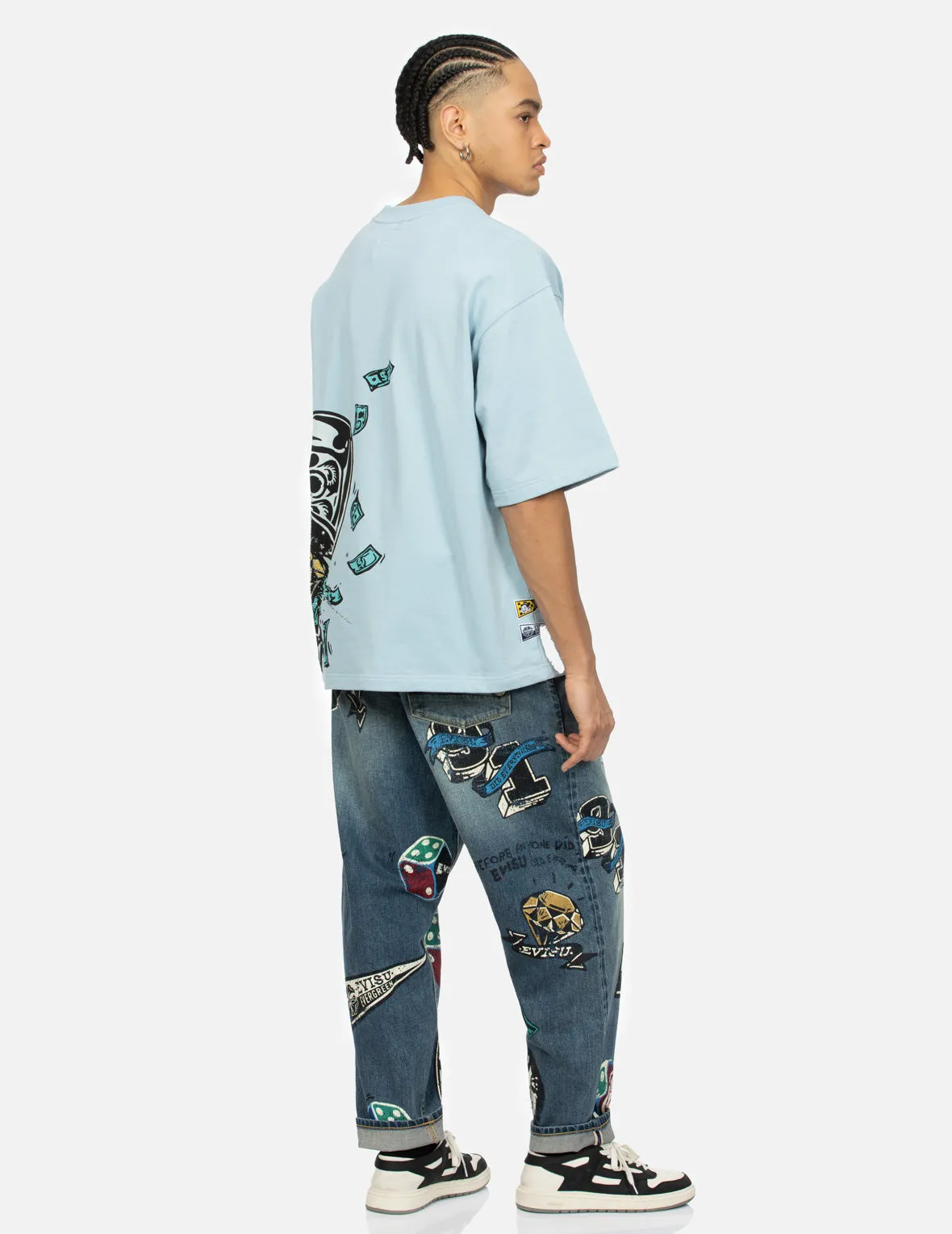 Diamond Daruma and Seagull Print Oversized T-shirt sold by Evisu product image thumbnail 3