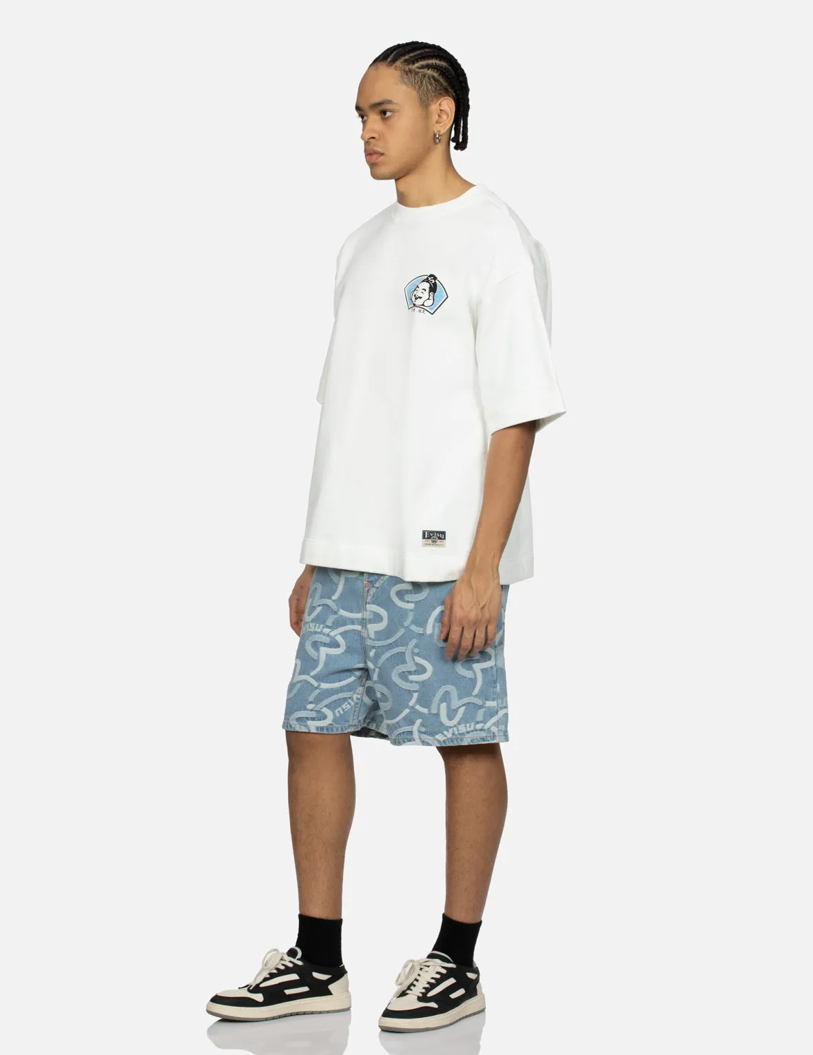 Playful Godhead and Seagull Print Oversized Short-Sleeve Sweatshirt sold by Evisu product image thumbnail 4