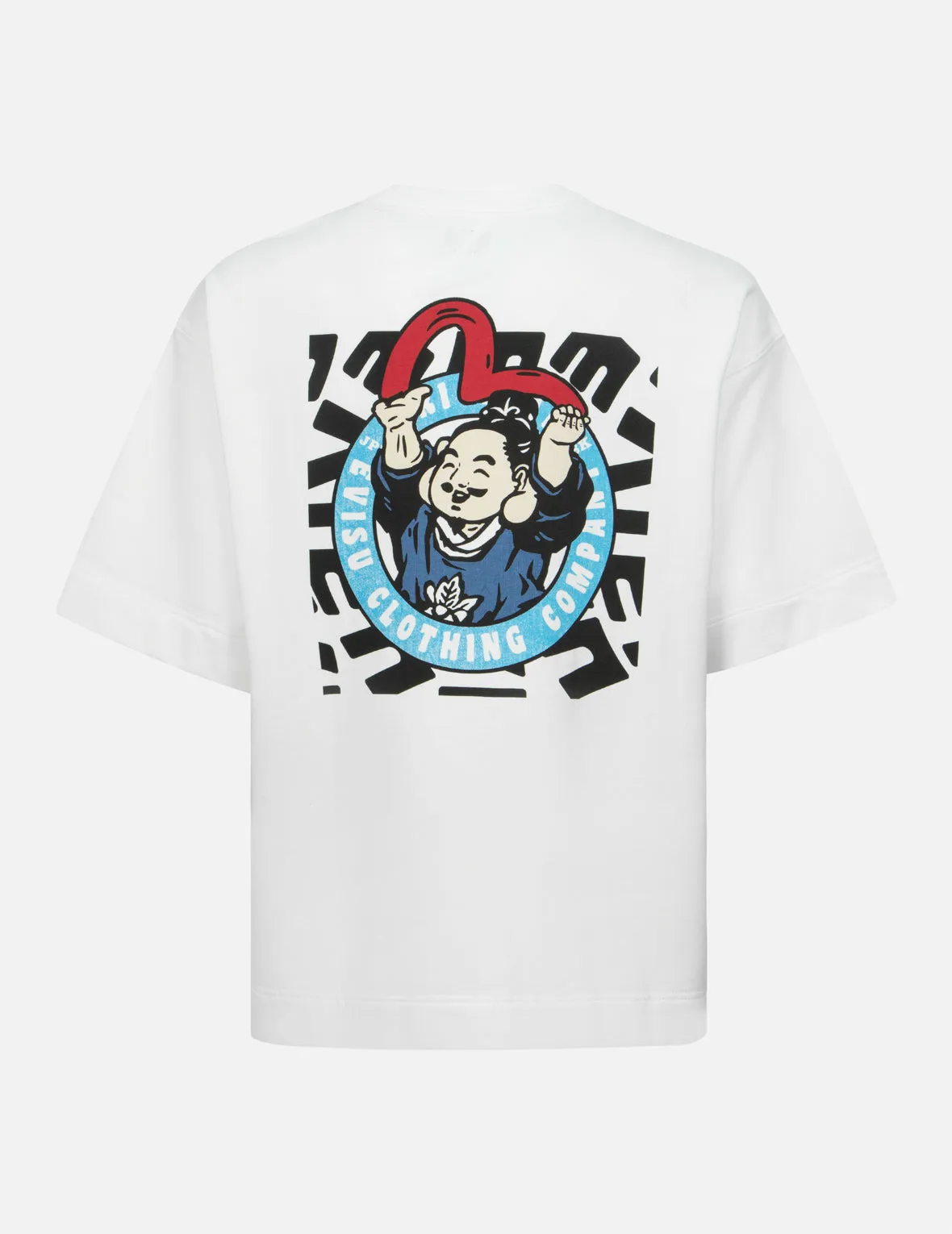 Playful Godhead and Seagull Print Oversized Short-Sleeve Sweatshirt sold by Evisu