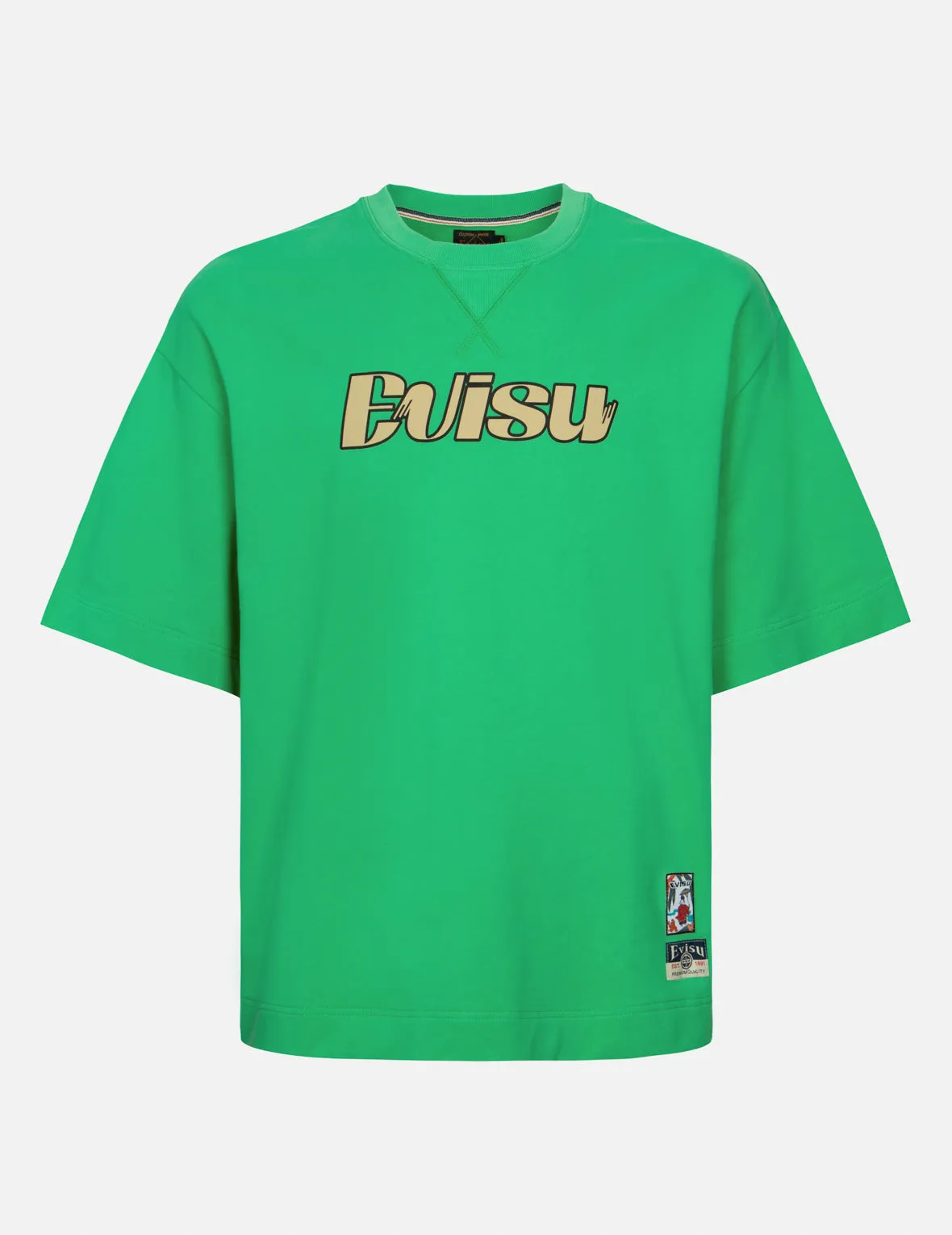 Hanafuda Kamon and Logo Print Oversized Short-Sleeve Sweatshirt sold by Evisu product image thumbnail 2