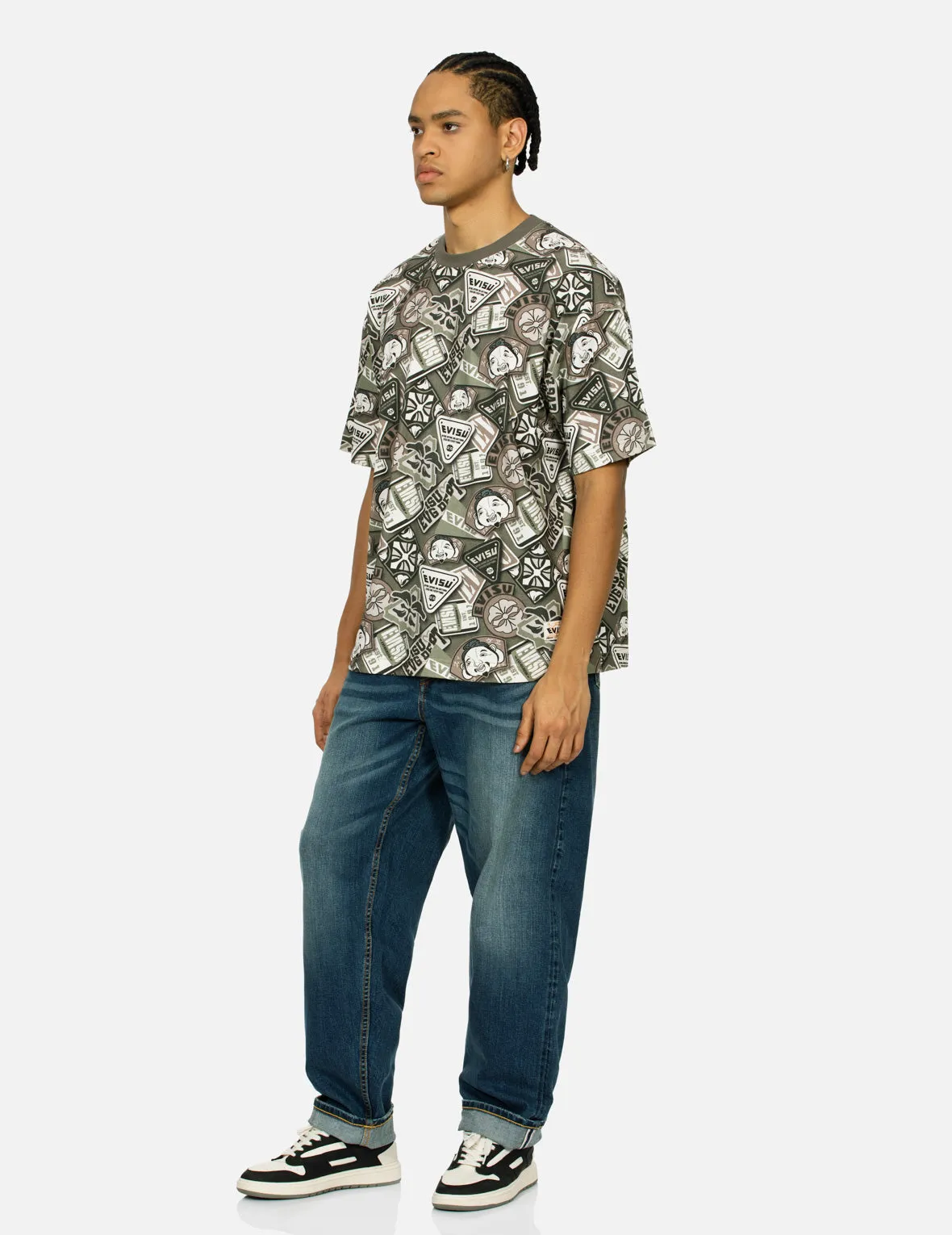 Allover Bagde Print Loose Fit T-shirt sold by Evisu product image thumbnail 3