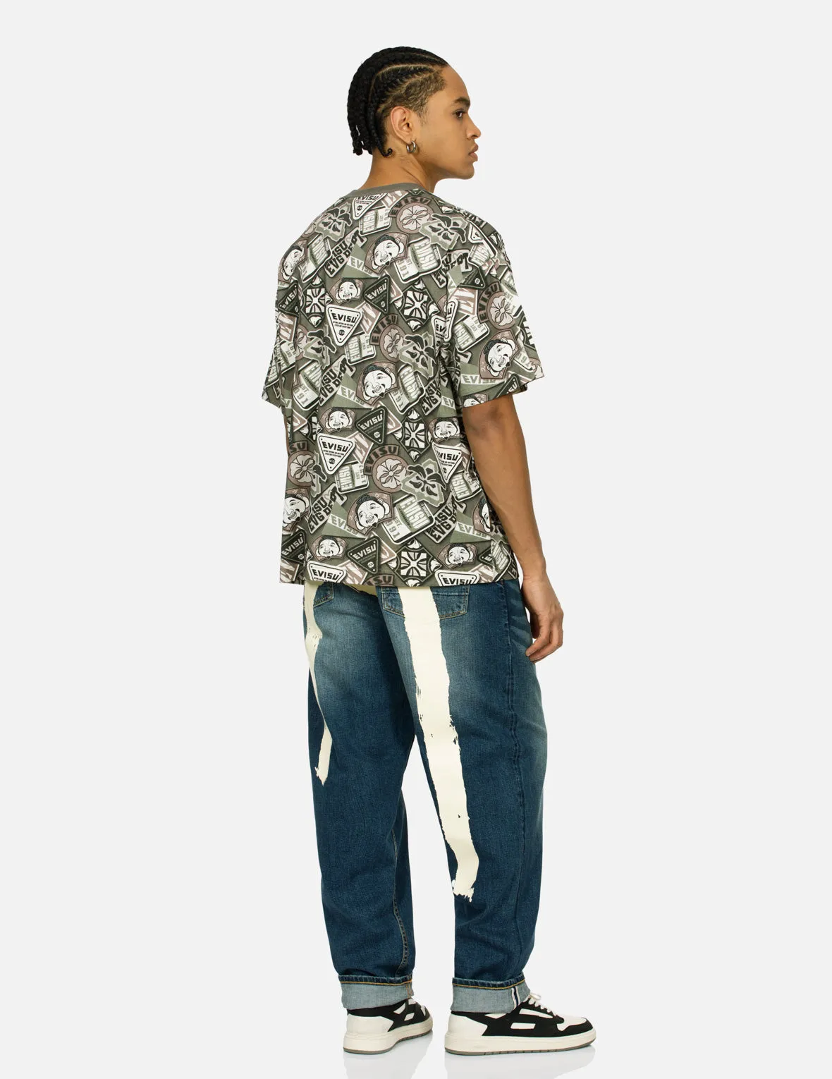 Allover Bagde Print Loose Fit T-shirt sold by Evisu product image thumbnail 4