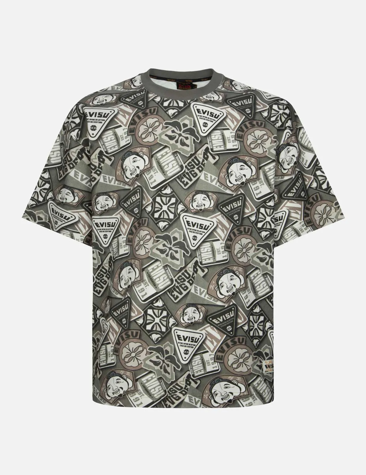 Allover Bagde Print Loose Fit T-shirt sold by Evisu