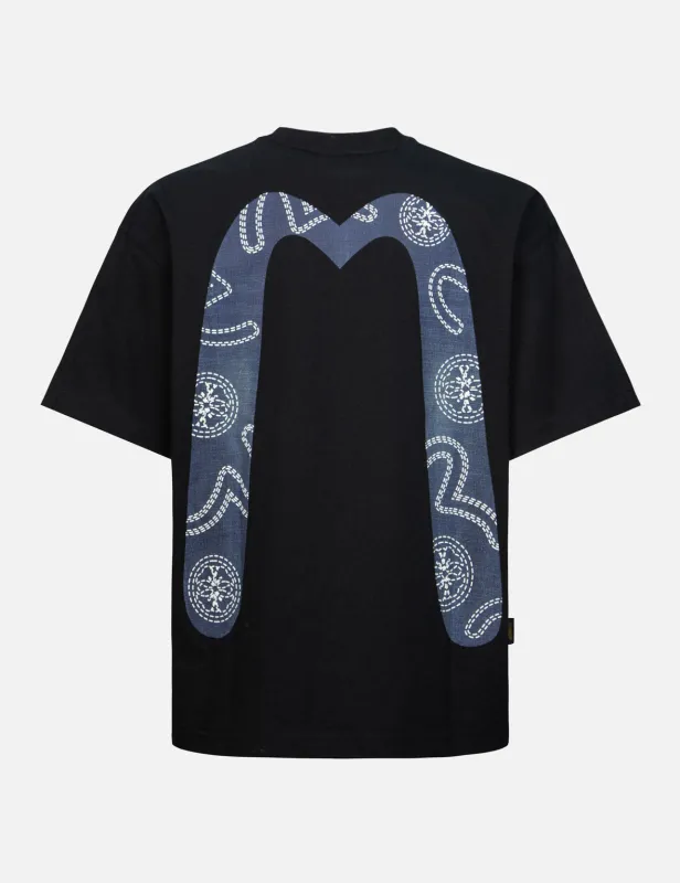 Foam Line Kamon and Seagull Daicock Print Loose Fit T-shirt sold by Evisu