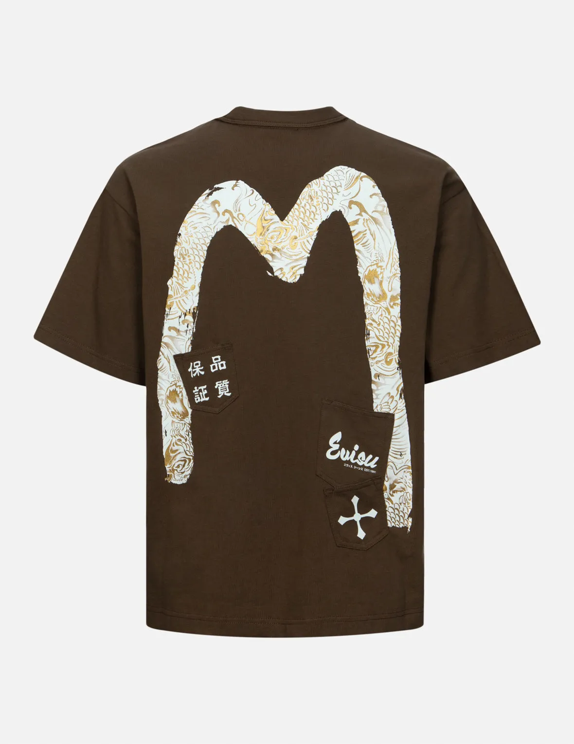 Multi-Pocket Print and Seagull Brushstroke Daicock Print Relax Fit T-shirt sold by Evisu