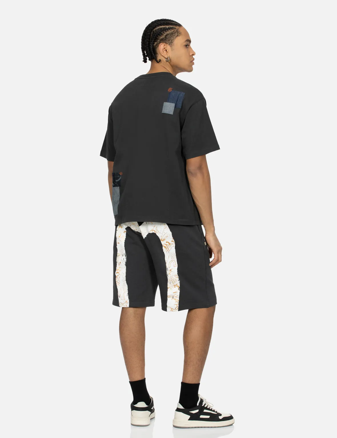 Brushstroke Seagull Print and Patchwork Relax Fit T-shirt sold by Evisu product image thumbnail 4