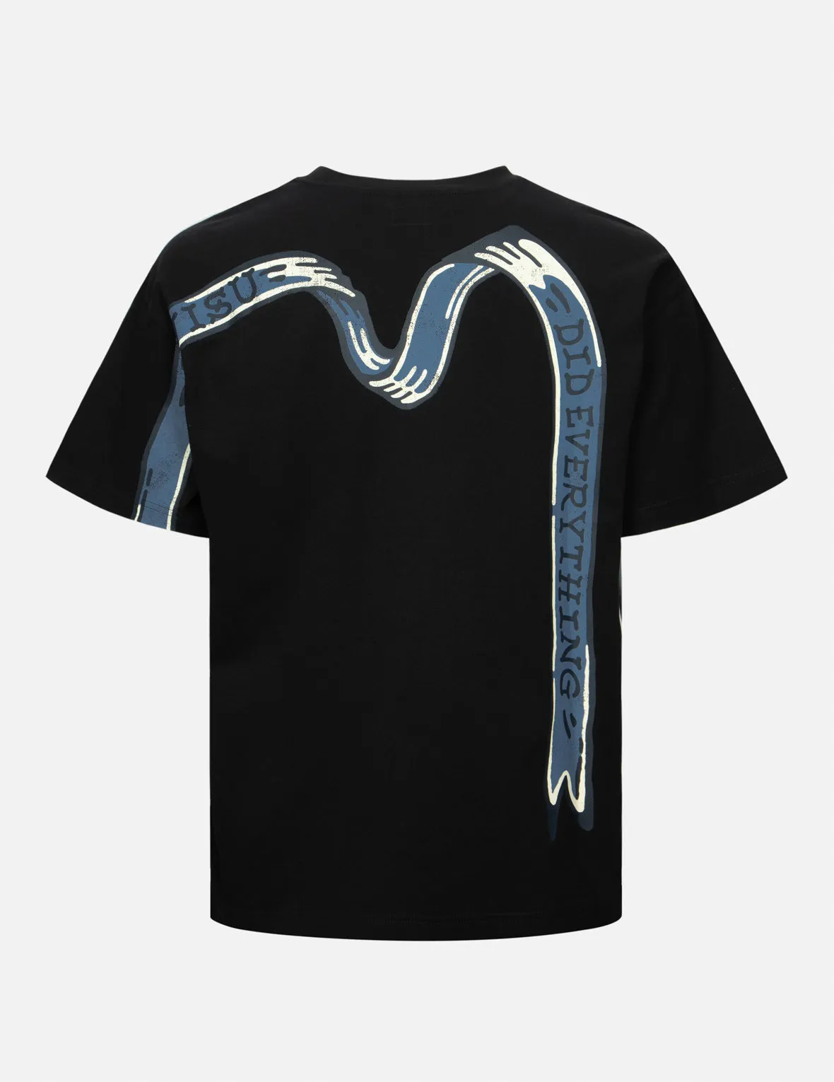 Logo and Ribbon Daicock Print Relax Fit T-shirt sold by Evisu