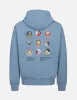 Daruma and Godhead Embroidered Badges Relax Fit Hoodie sold by Evisu