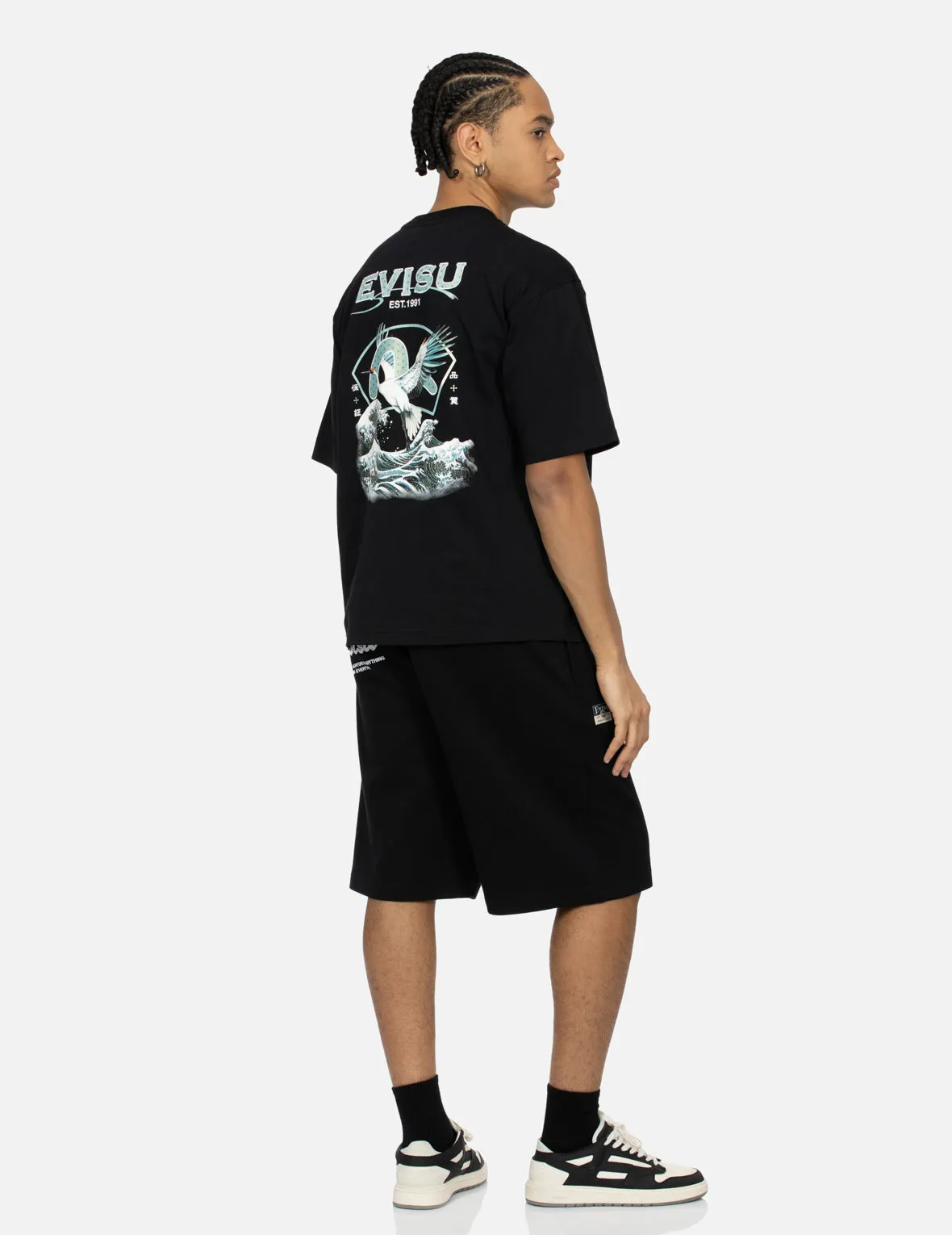 Multi-Embroidery Relax Fit Sweat Shorts sold by Evisu product image thumbnail 3