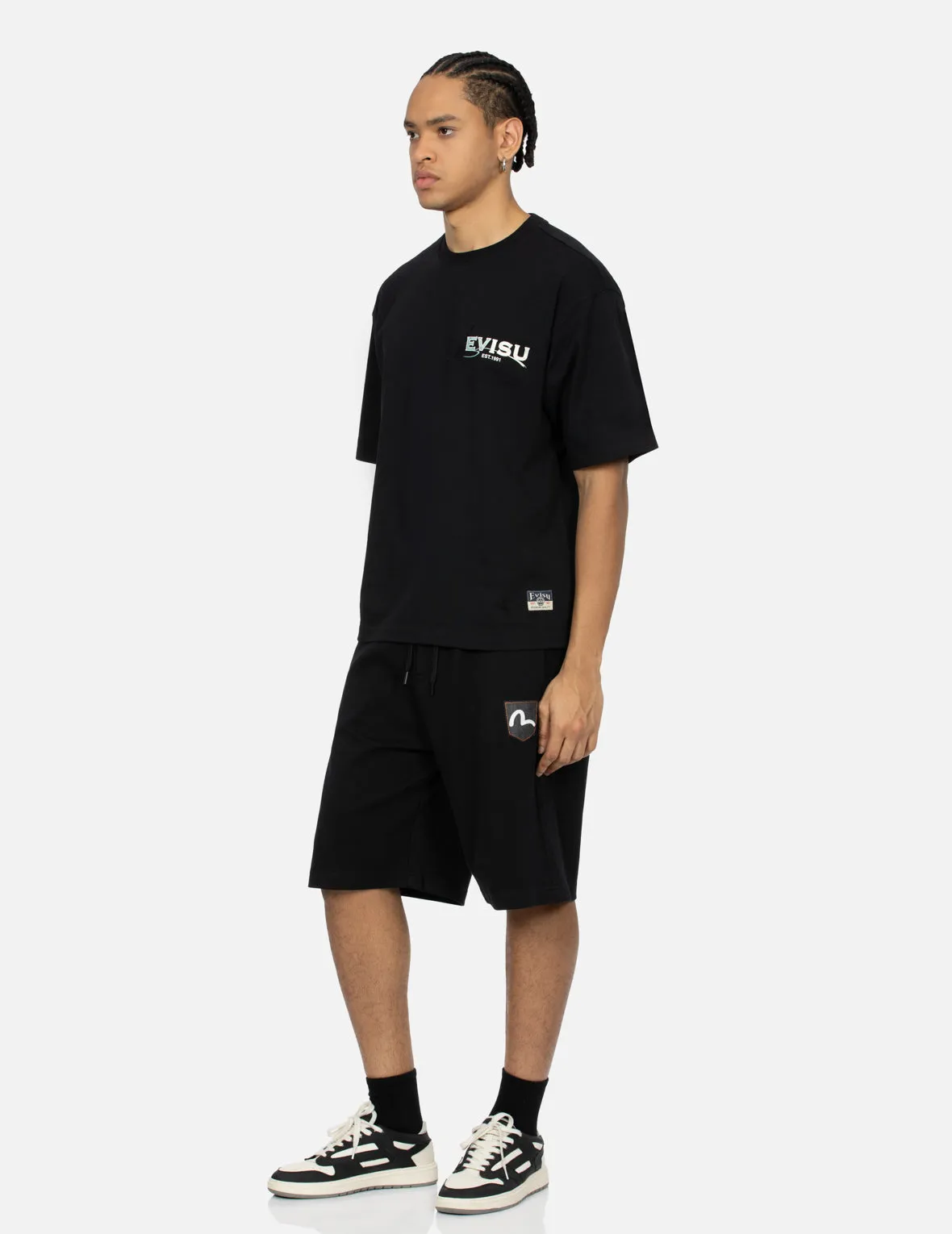 Multi-Embroidery Relax Fit Sweat Shorts sold by Evisu product image thumbnail 4