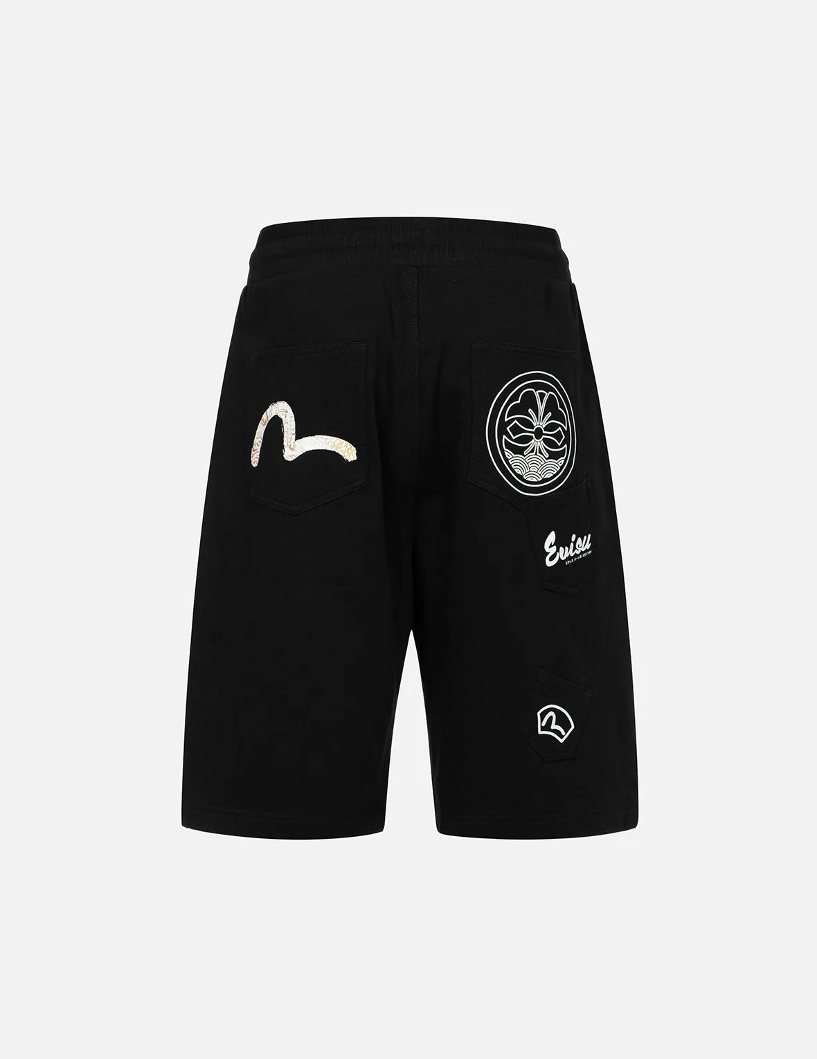 Multi-Pockets and Print Relax Fit Sweat Shorts sold by Evisu