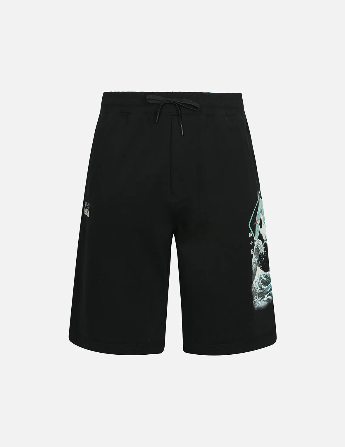 Crane and The Great Wave Print Relax Fit Sweat Shorts sold by Evisu product image thumbnail 2