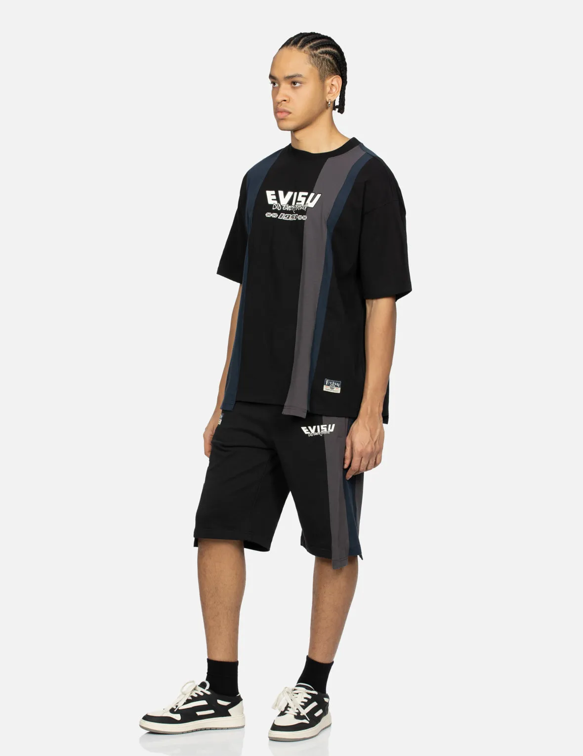 Deconstructed Playful Godhead Printed Regular Fit Sweat Shorts sold by Evisu product image thumbnail 5