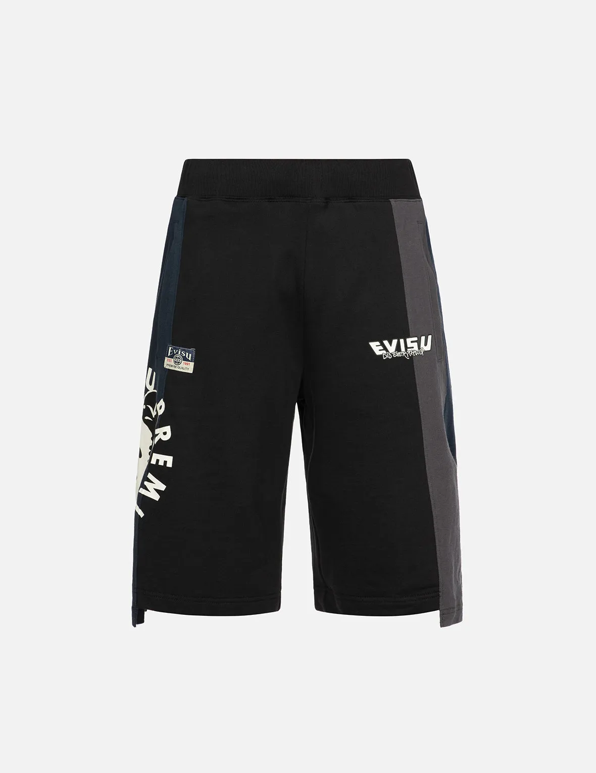 Deconstructed Playful Godhead Printed Regular Fit Sweat Shorts sold by Evisu