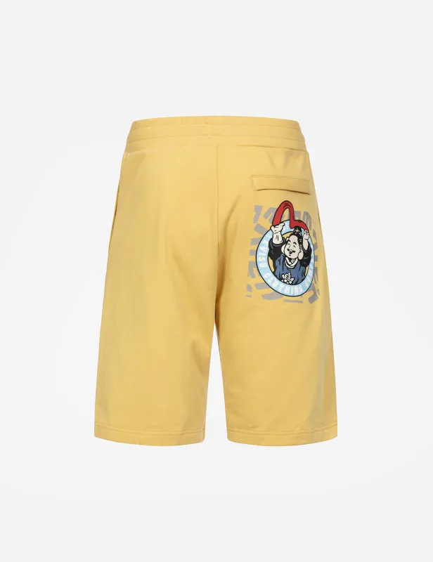 Playful Godhead Print Regular Fit Sweat Shorts made by Evisu