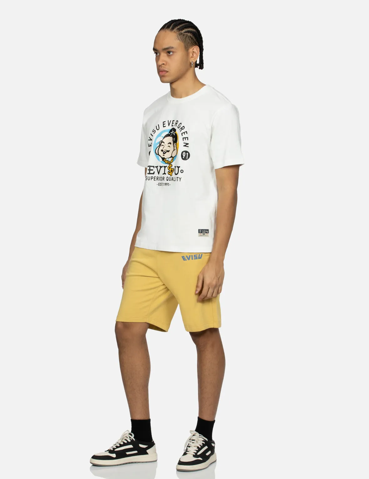 Playful Godhead Print Regular Fit Sweat Shorts sold by Evisu product image thumbnail 5