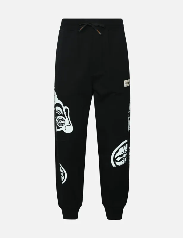 Godhead and Kamon Print Loose Fit Sweatpants sold by Evisu