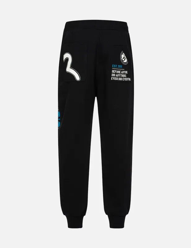 Hand-Stitched and Multi-Print Relax Fit Sweatpants sold by Evisu