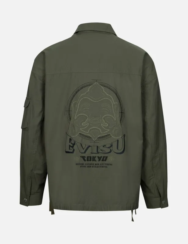 Hand Stitching Seagull and Godhead Embroidery Loose Fit Shirt Jacket sold by Evisu