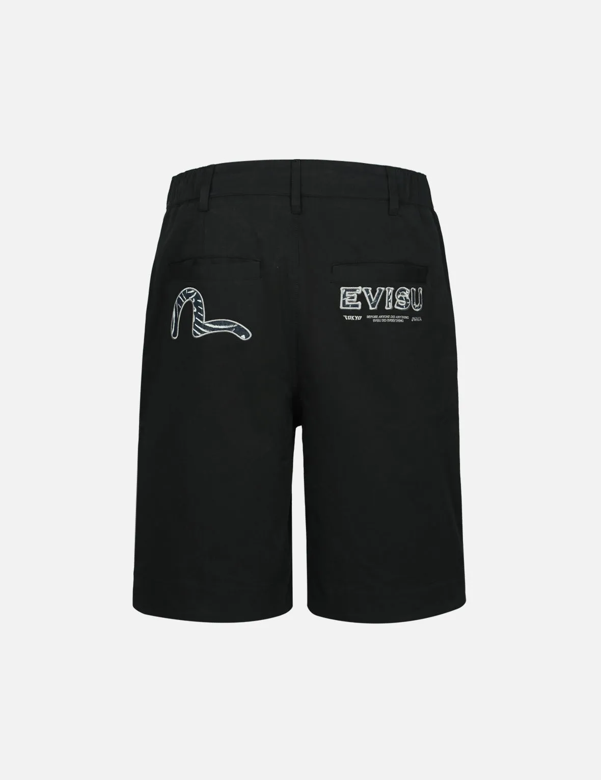 Seagull and Logo Appliqué Embroidery Relax Fit Shorts sold by Evisu