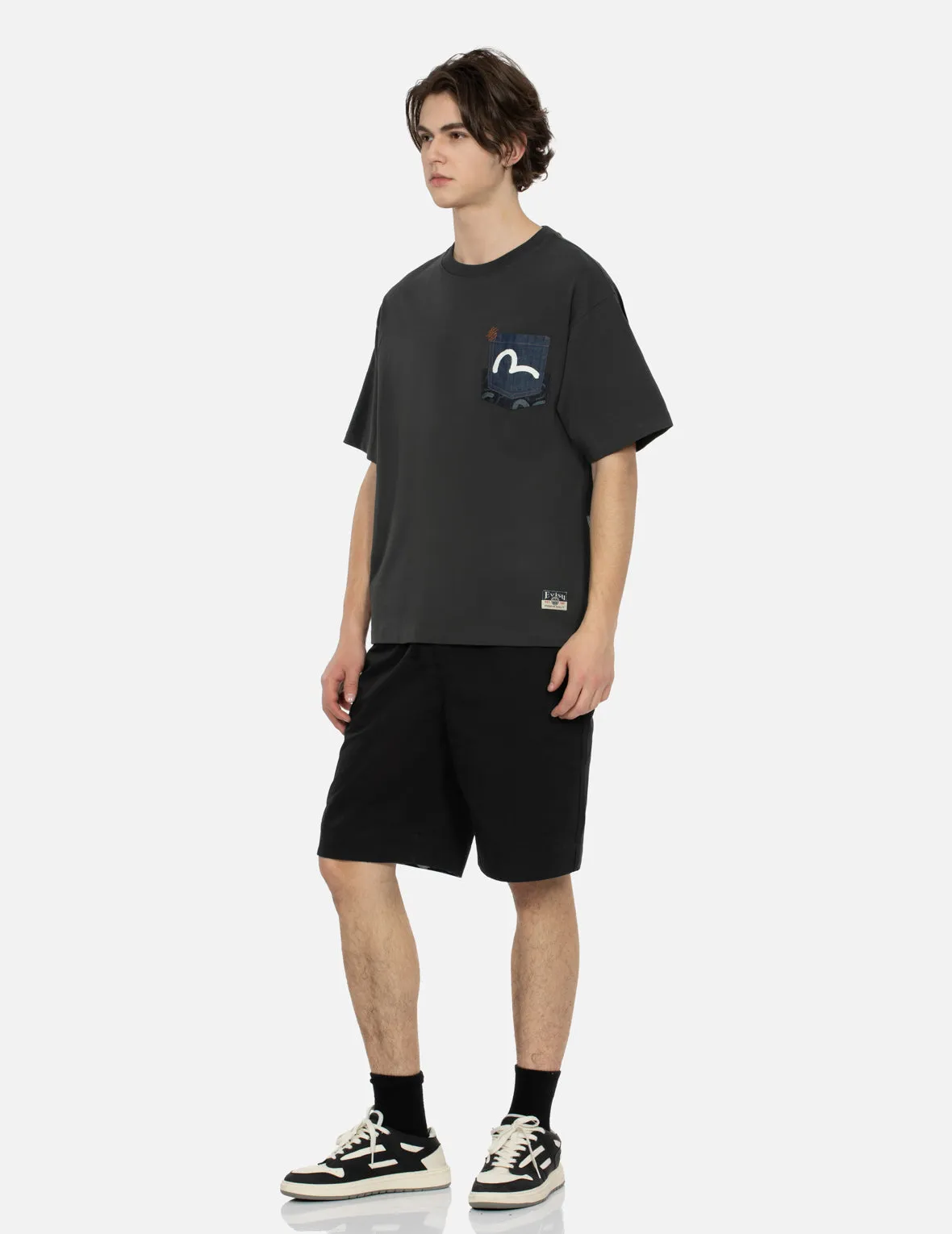 Seagull and Logo Appliqué Embroidery Relax Fit Shorts sold by Evisu product image thumbnail 4