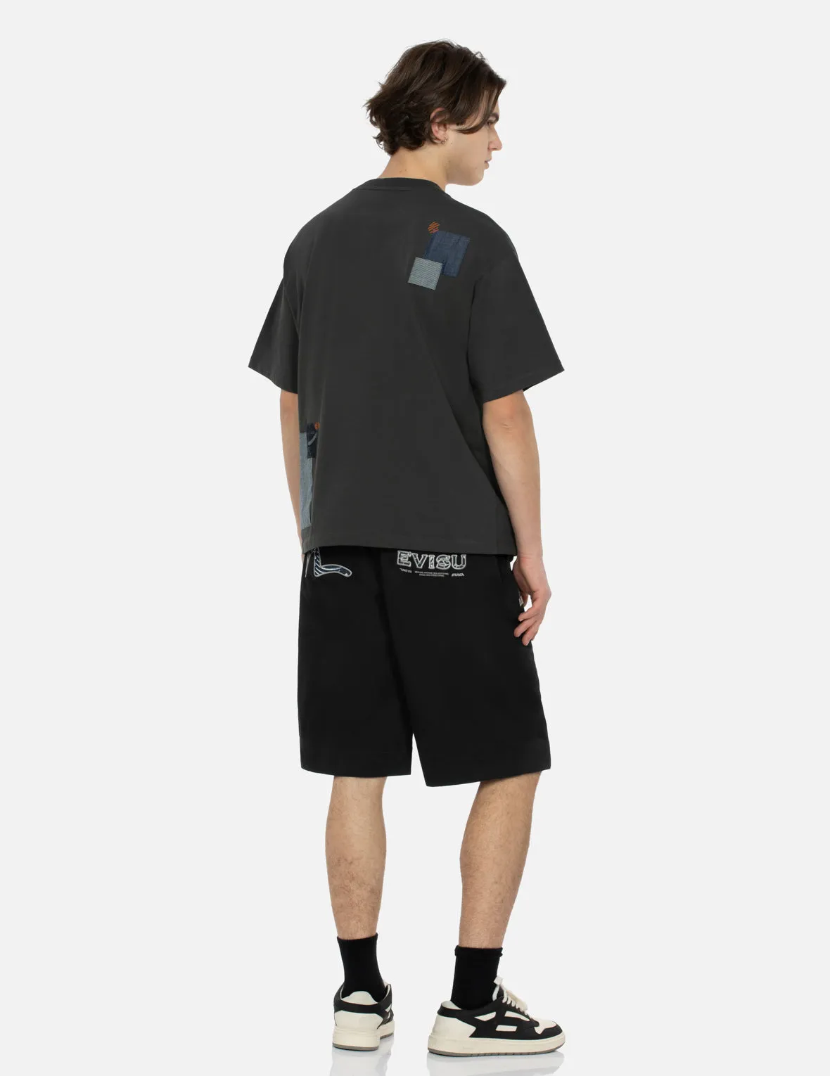 Seagull and Logo Appliqué Embroidery Relax Fit Shorts sold by Evisu product image thumbnail 3