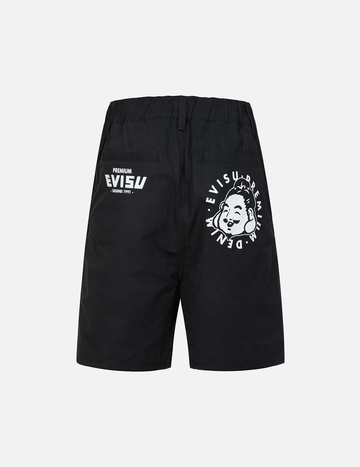 Playful Godhead Print Oversized Woven Shorts sold by Evisu