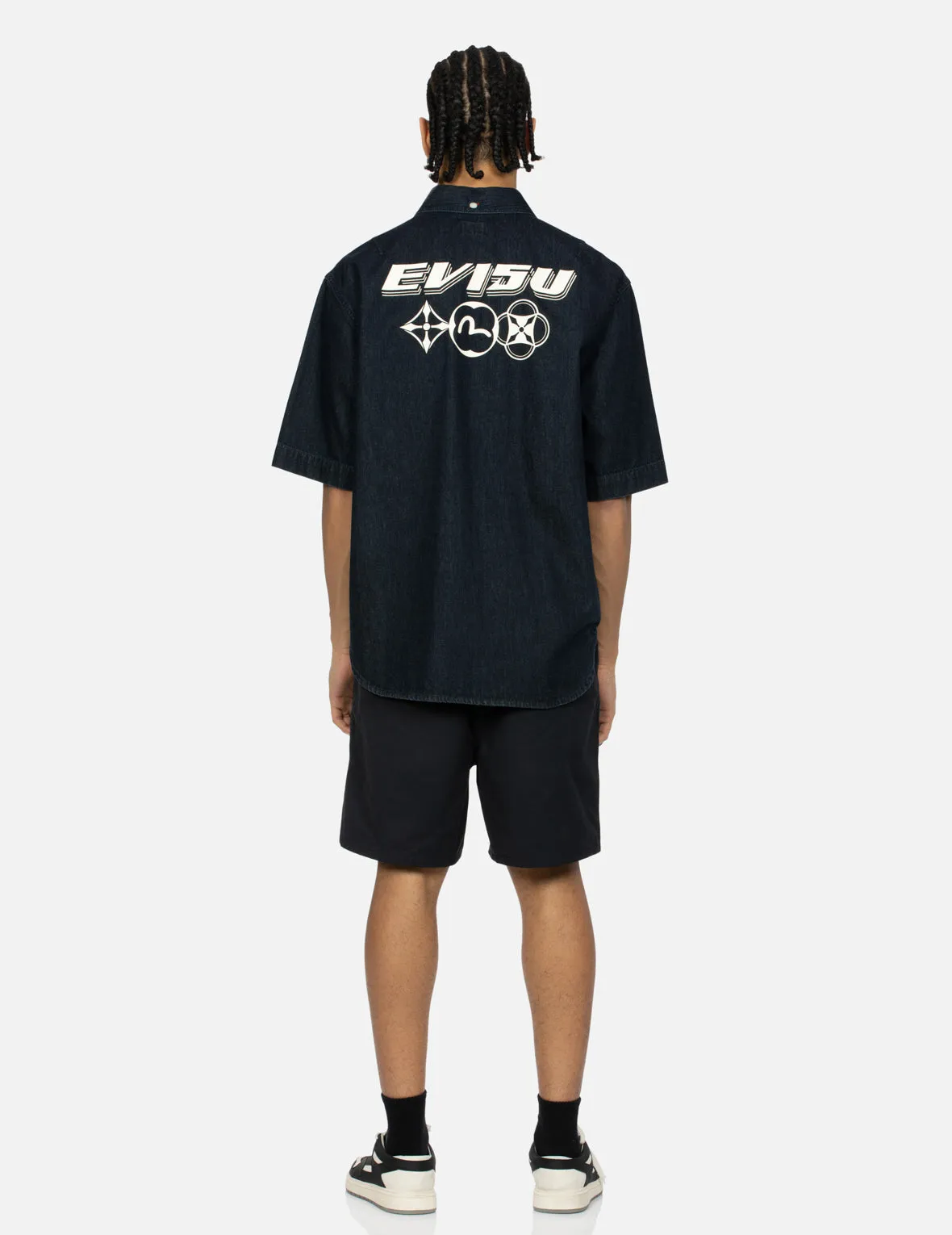 Playful Godhead Print Oversized Woven Shorts sold by Evisu product image thumbnail 5