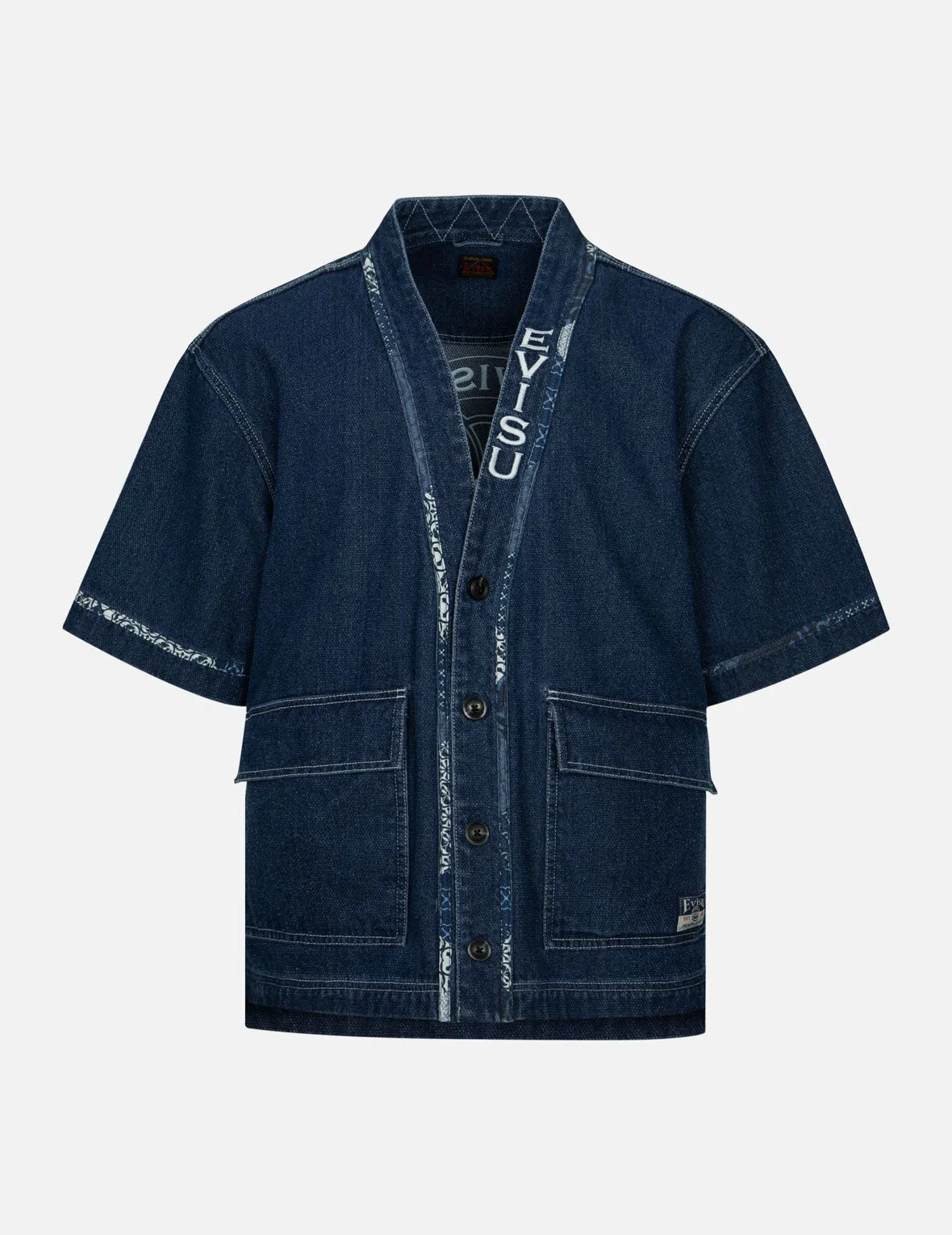 Kamon Appliqué Embroidery Loose Fit Denim Kimono sold by Evisu product image thumbnail 2