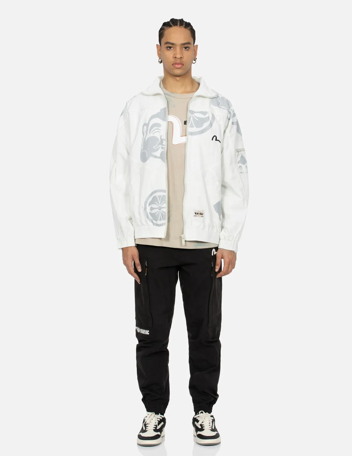 Multi Godhead and Kamon Reflective Print Loose Fit Windbreaker sold by Evisu product image thumbnail 5