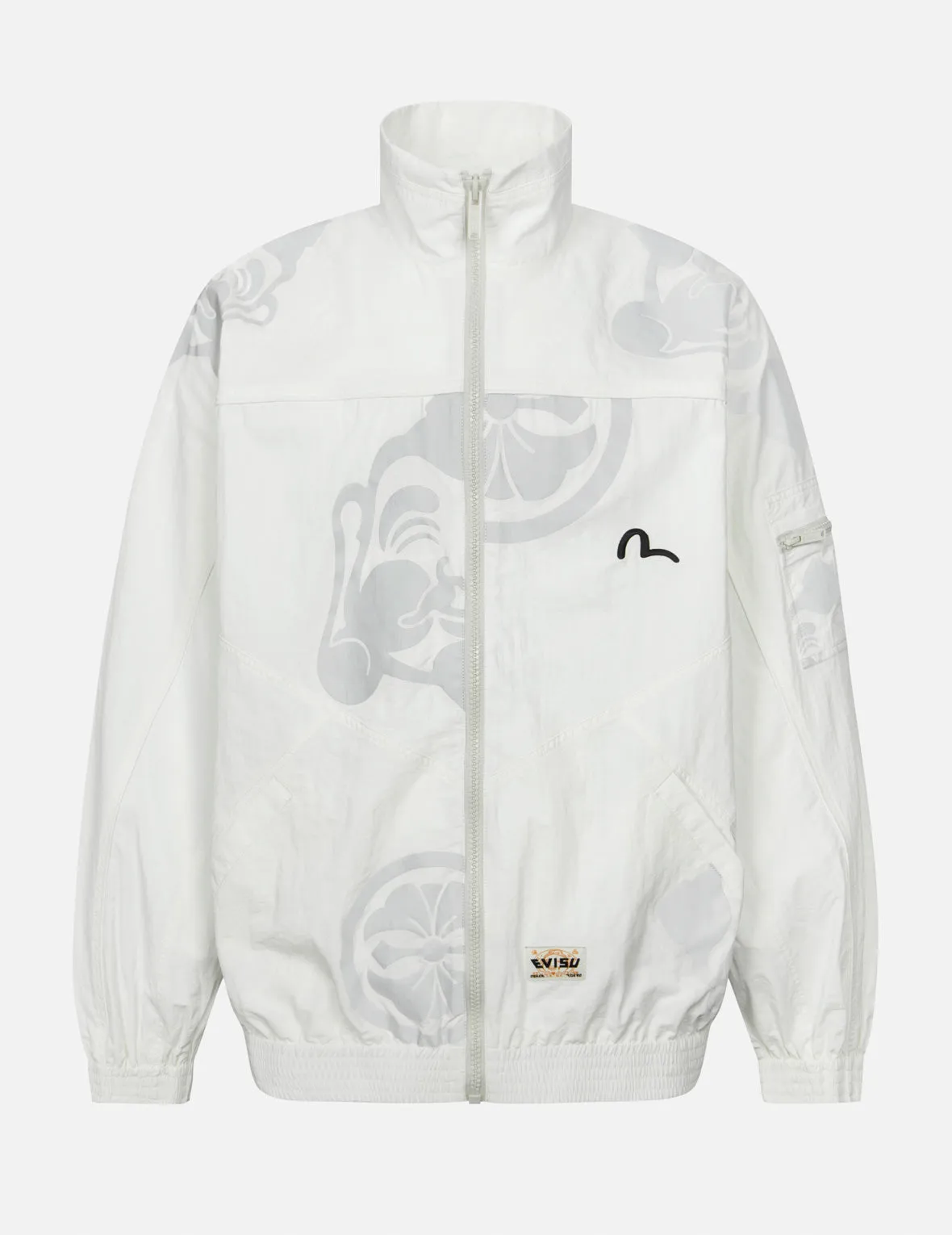 Multi Godhead and Kamon Reflective Print Loose Fit Windbreaker sold by Evisu