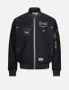 Multi Branding Print and Embroidery Loose Fit Bomber Jacket sold by Evisu