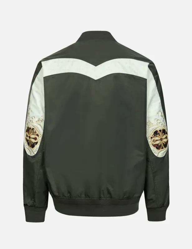 Kamon Brocade Daicock Insert Relax Fit Bomber Jacket sold by Evisu