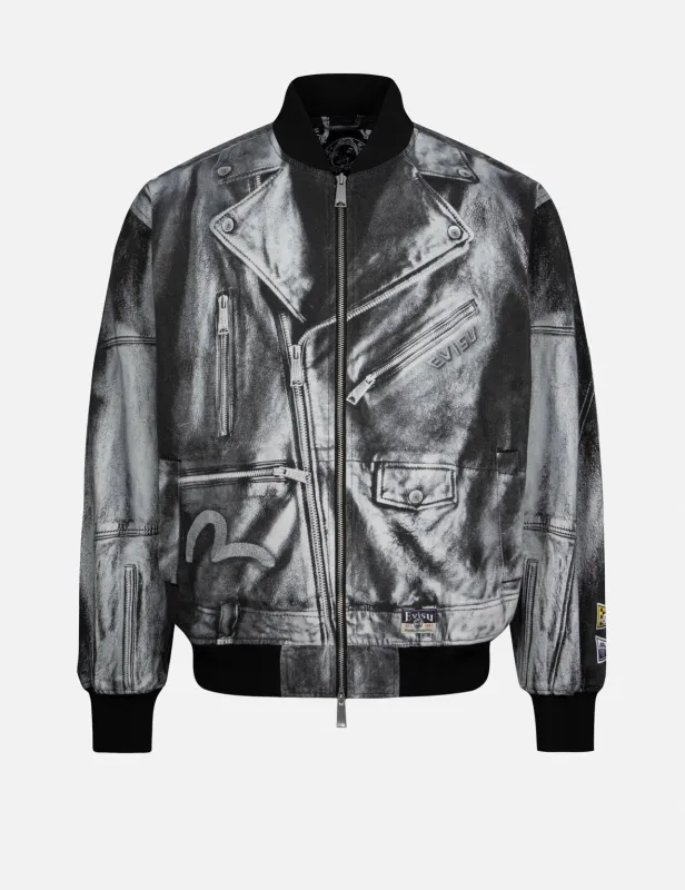 Replicate Biker Allover Print Relax Fit Bomber Jacket sold by Evisu