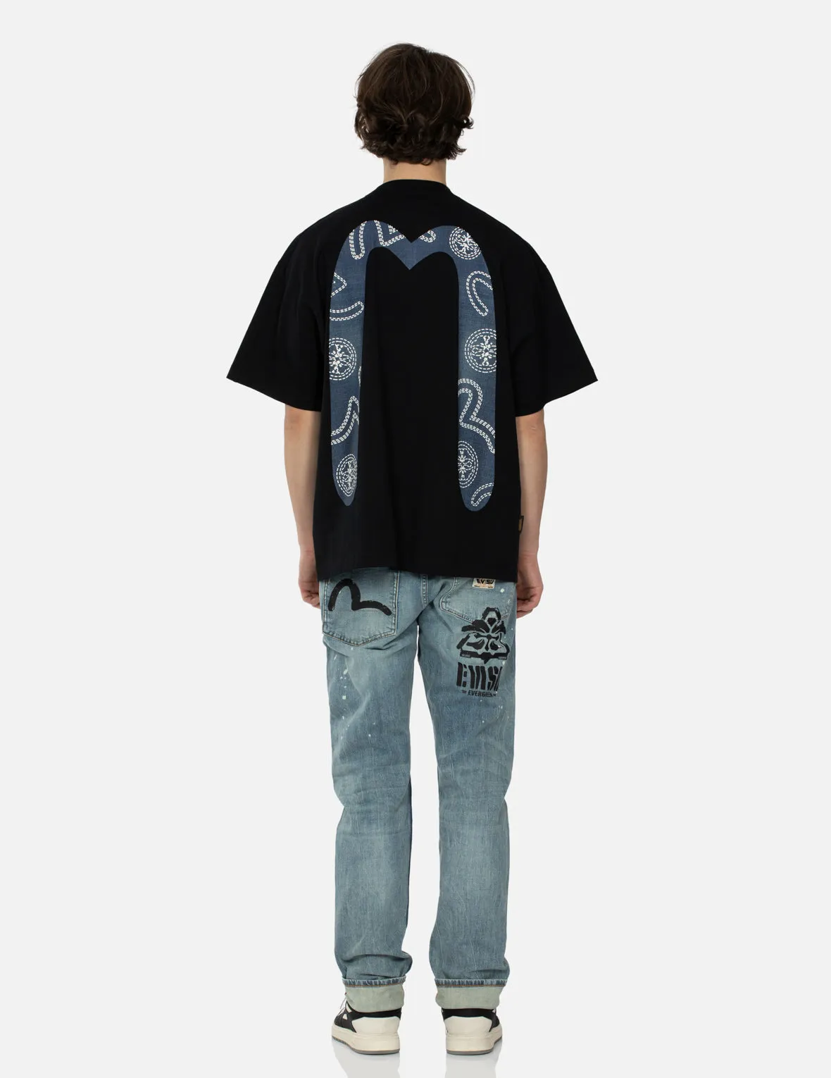 Washed Multiple Distressed Print with Splatter Marks Carrot Fit Jeans #2017 sold by Evisu product image thumbnail 5