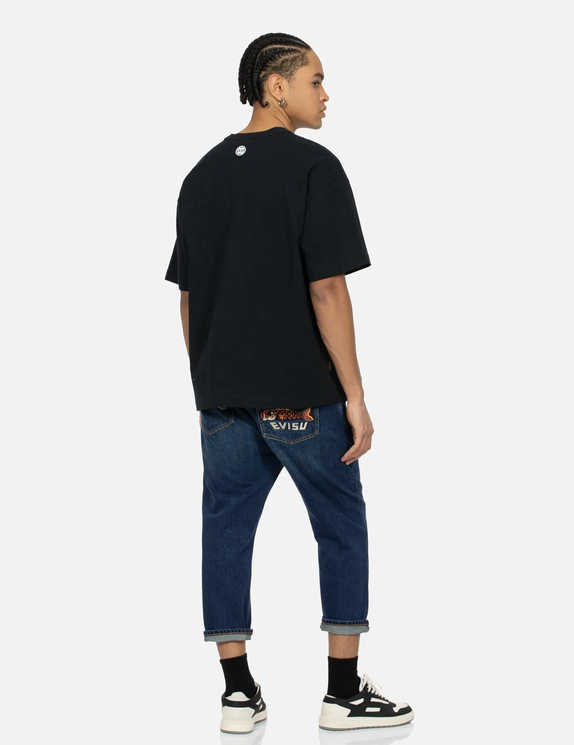 Koinobori Print and Seagull Embroidery Cropped-Fit Jeans #2027 sold by Evisu product image thumbnail 3
