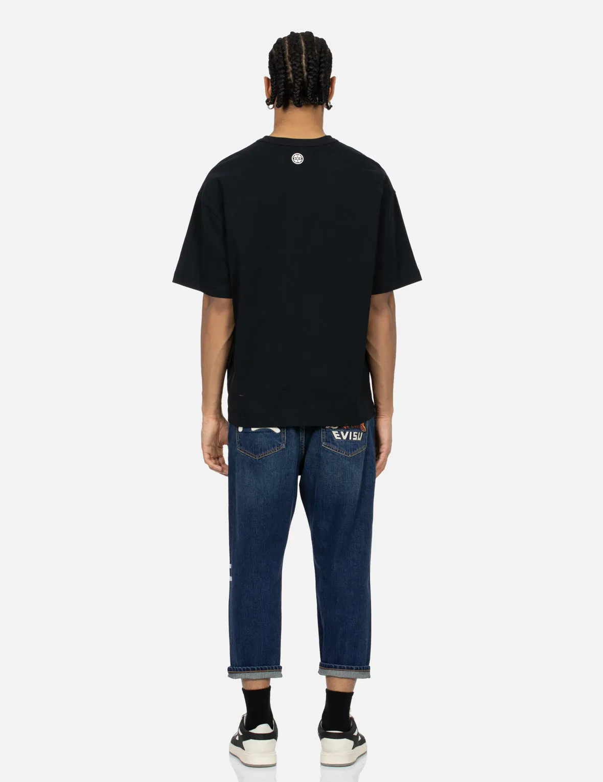 Koinobori Print and Seagull Embroidery Cropped-Fit Jeans #2027 sold by Evisu product image thumbnail 5