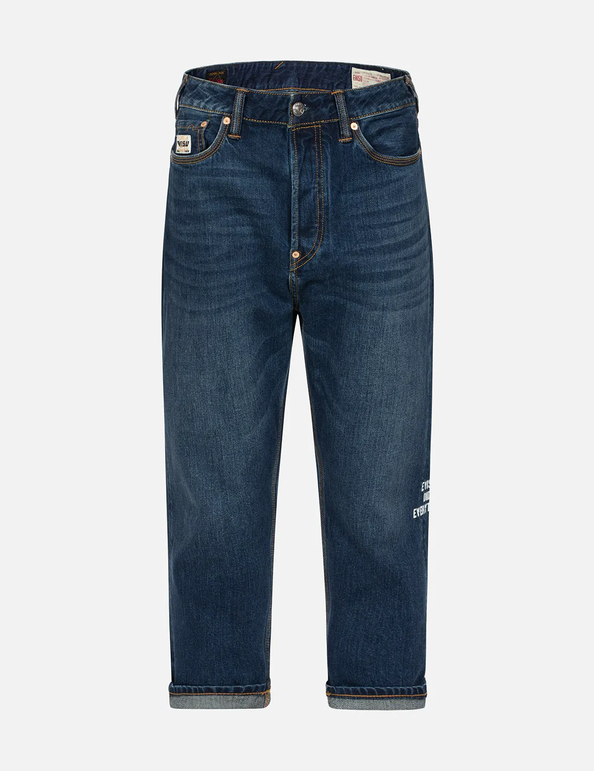 Koinobori Print and Seagull Embroidery Cropped-Fit Jeans #2027 sold by Evisu product image thumbnail 2