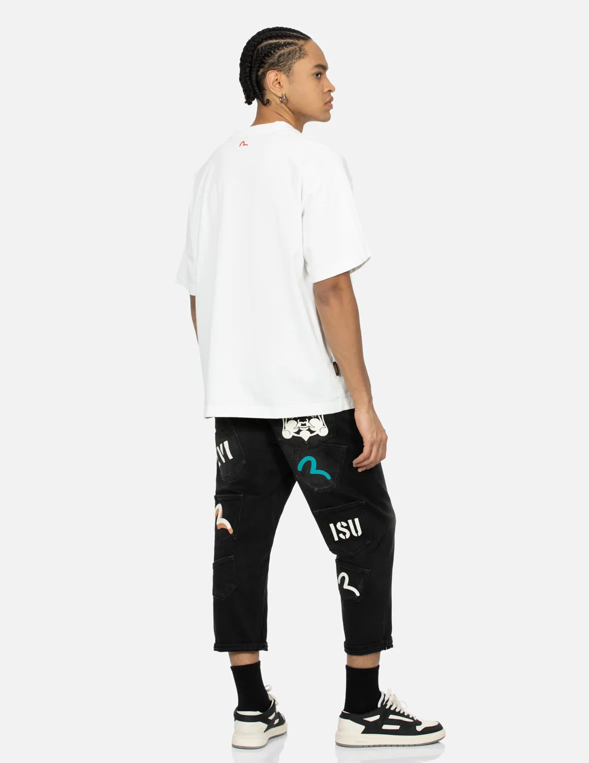 Multi-pocket and Multi-print Cropped-Fit Jeans #2027 sold by Evisu product image thumbnail 2