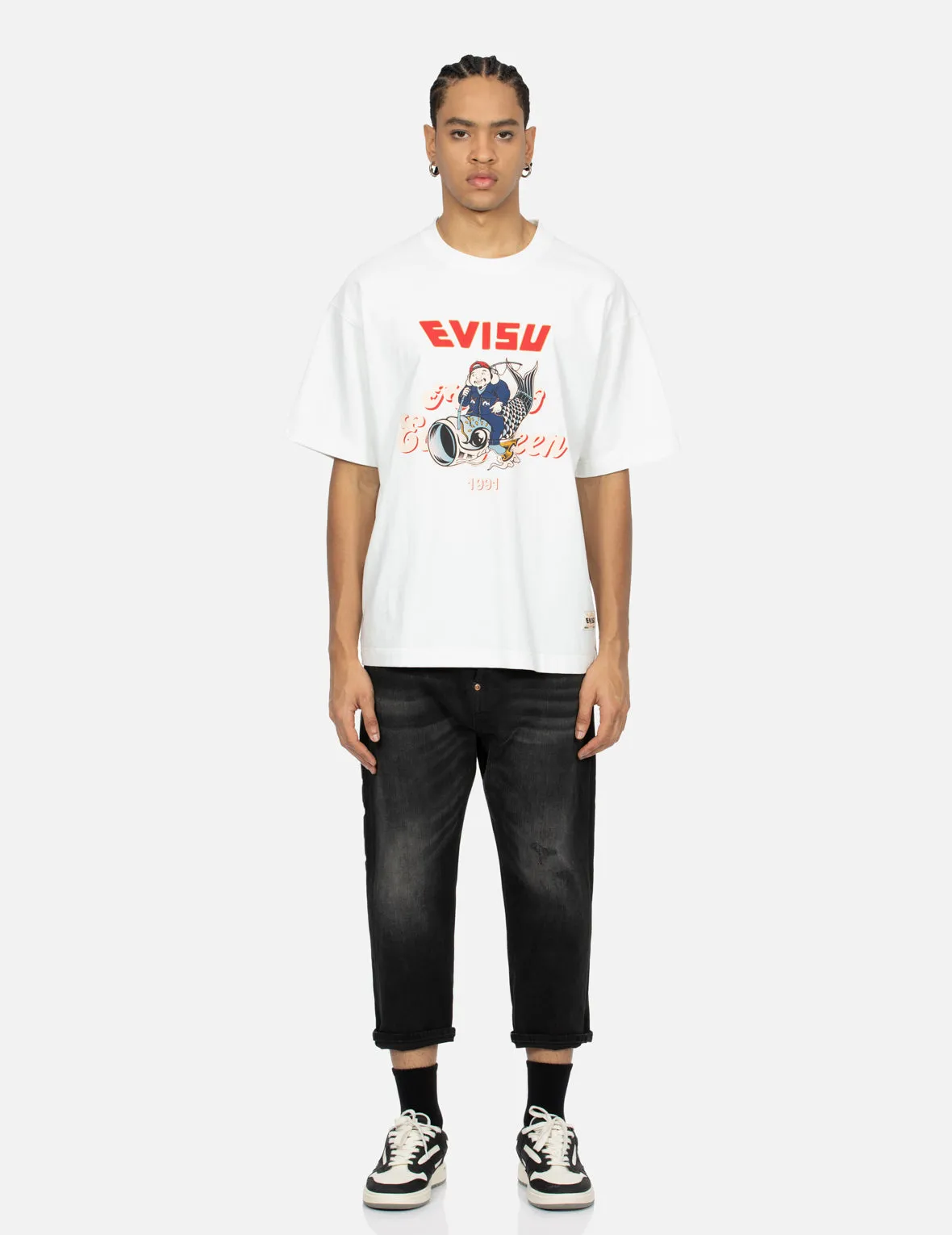 Multi-pocket and Multi-print Cropped-Fit Jeans #2027 sold by Evisu product image thumbnail 5