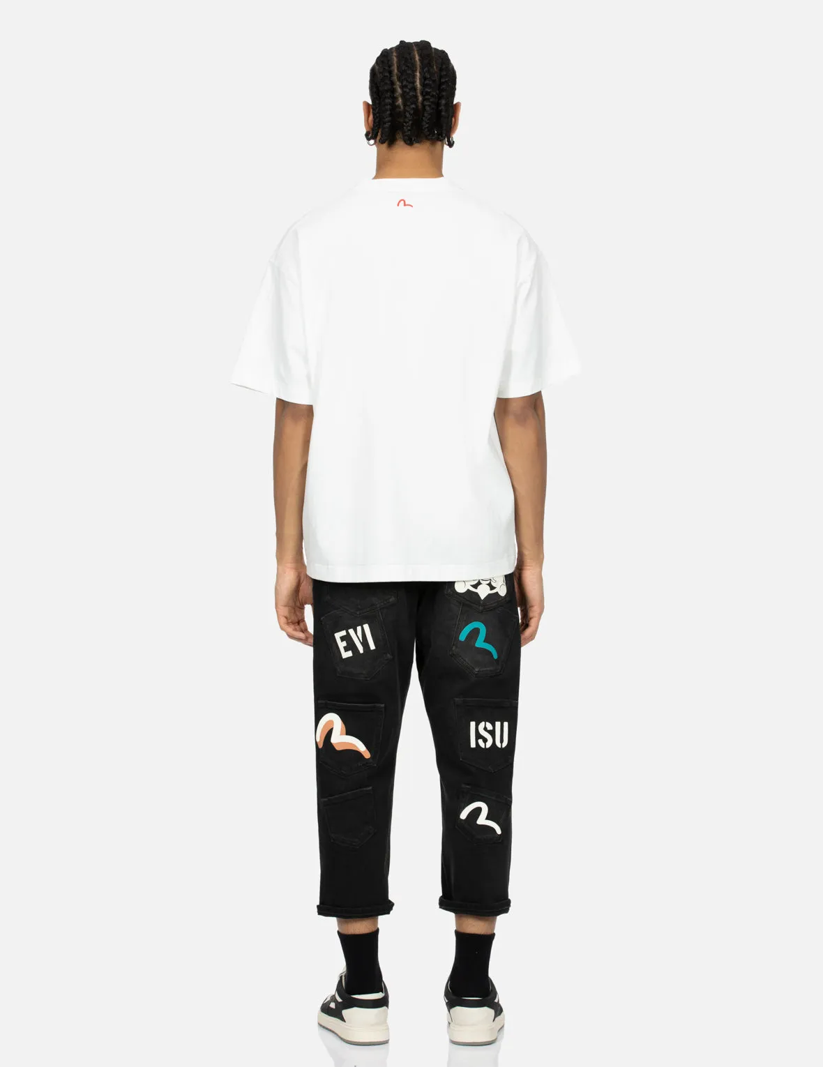 Multi-pocket and Multi-print Cropped-Fit Jeans #2027 sold by Evisu product image thumbnail 4