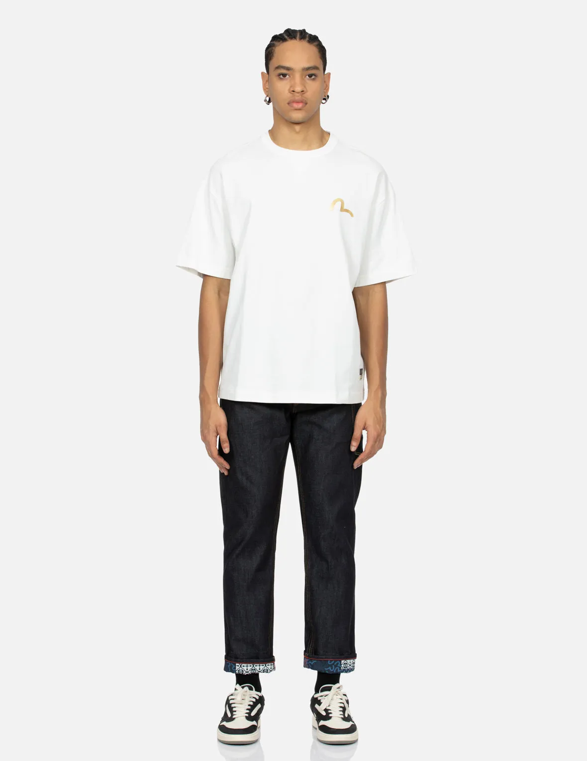 Seagull and Kamon Sashiko Embroidery Carrot Fit Jeans #2017 sold by Evisu product image thumbnail 5