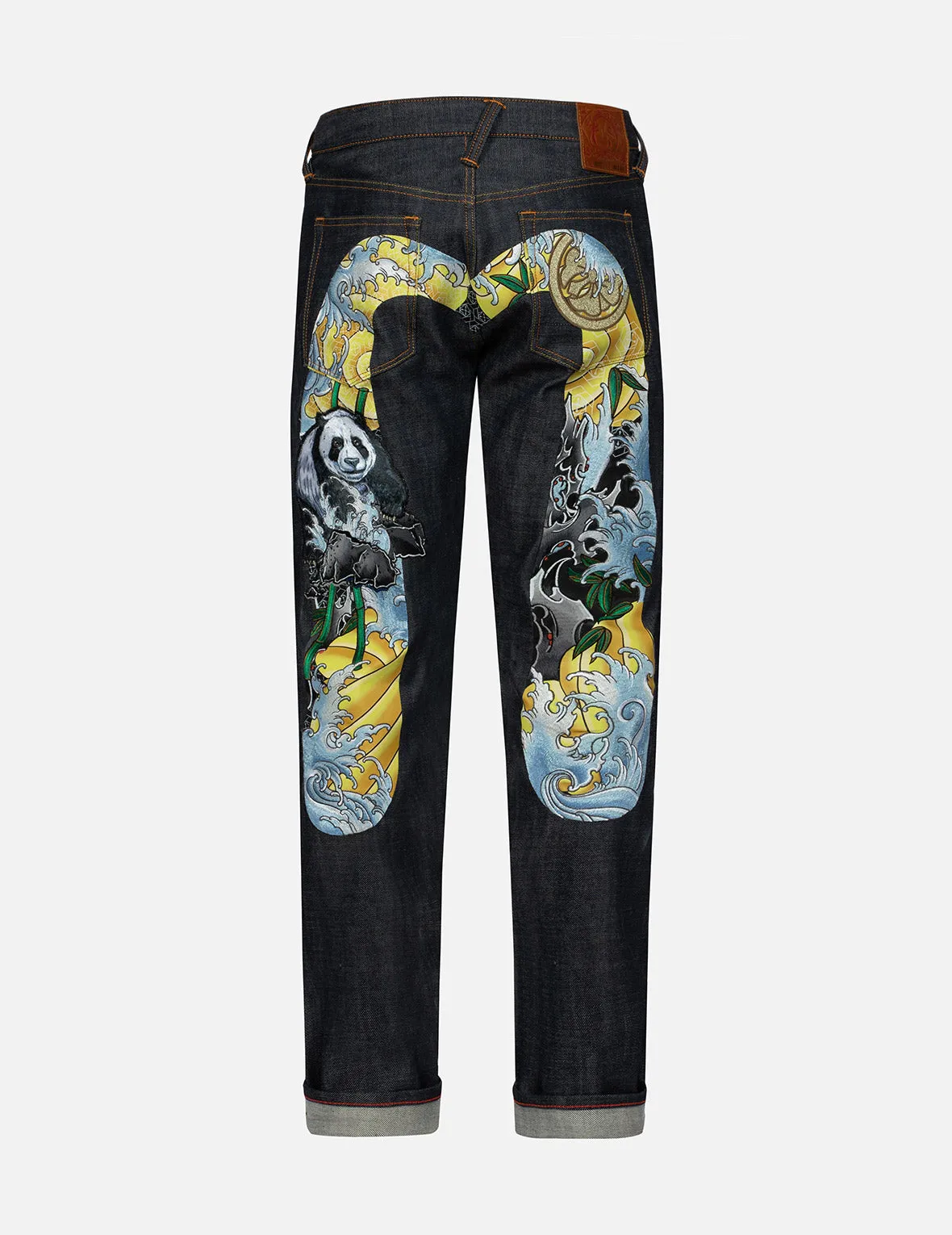 Panda Daicock Embroidery Carrot Fit Jeans #2017 sold by Evisu
