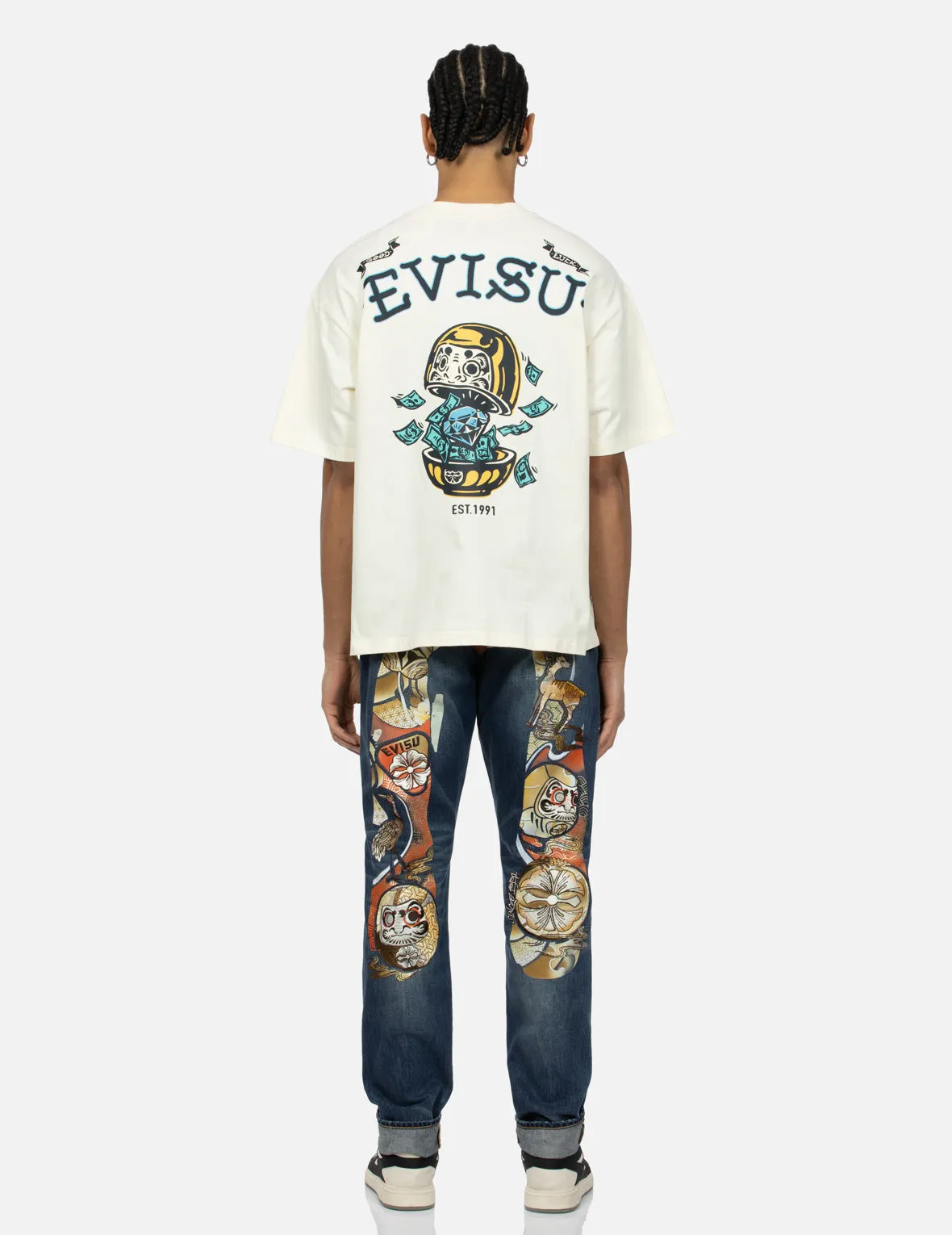 Hanafuda Daruma Daicock Embroidery Carrot Fit Denim Jeans #2017 sold by Evisu product image thumbnail 4