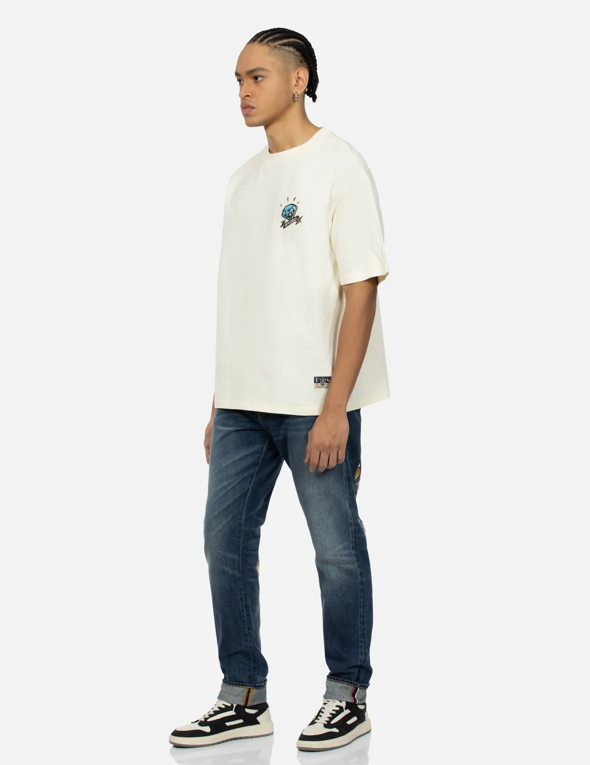 Hanafuda Daruma Daicock Embroidery Carrot Fit Denim Jeans #2017 sold by Evisu product image thumbnail 3