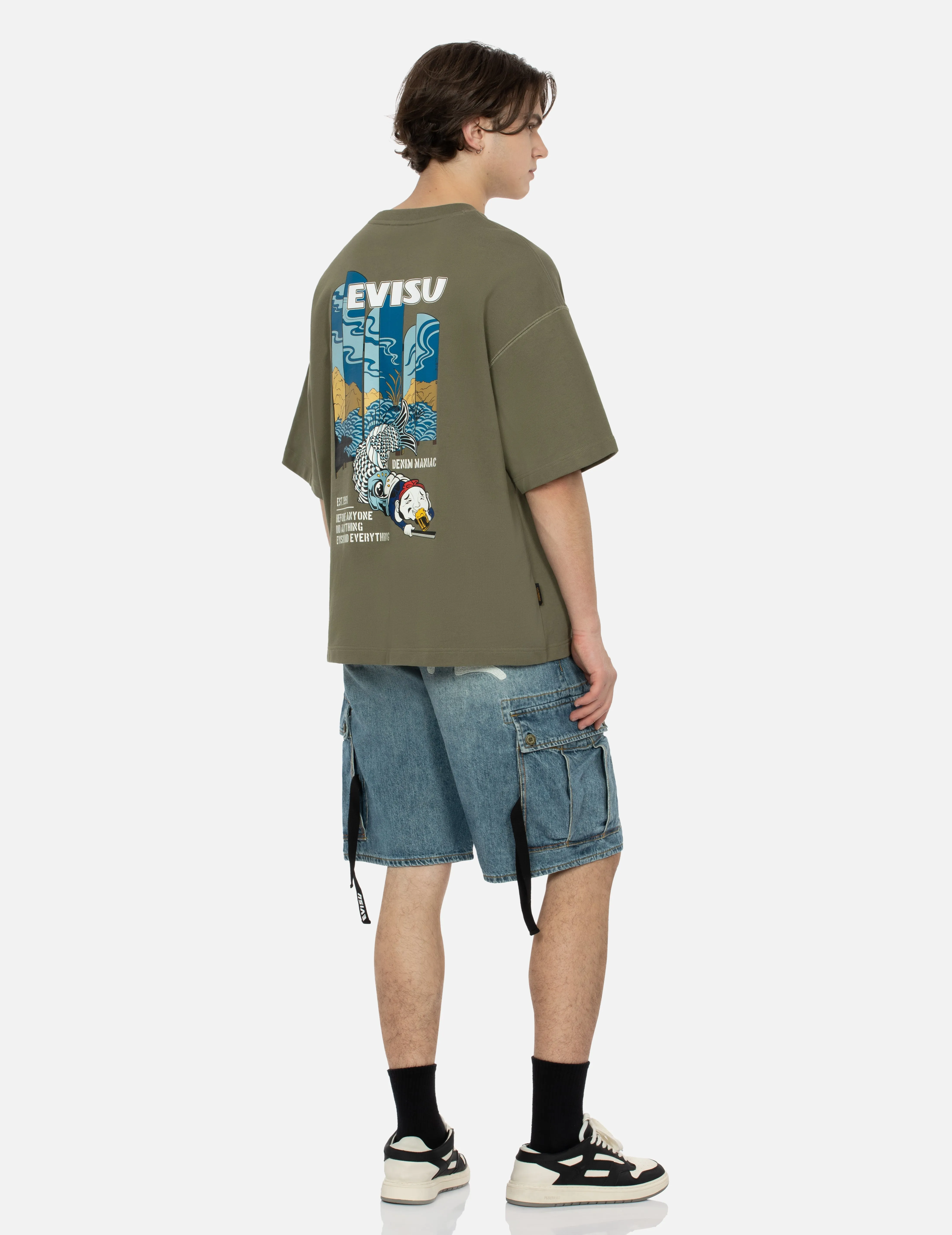 Seagull Print Relax Fit Denim Shorts sold by Evisu product image thumbnail 3