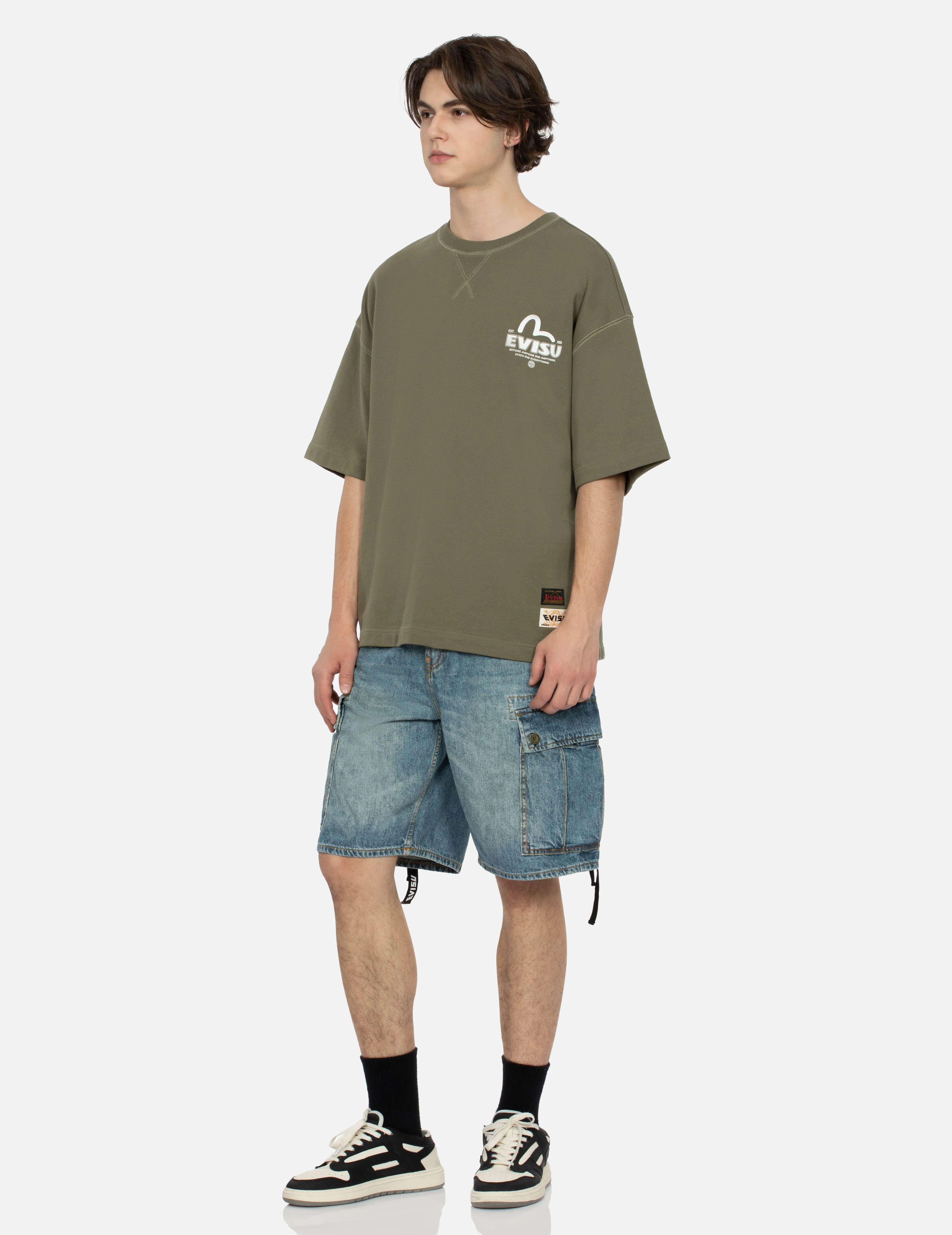 Seagull Print Relax Fit Denim Shorts sold by Evisu product image thumbnail 4