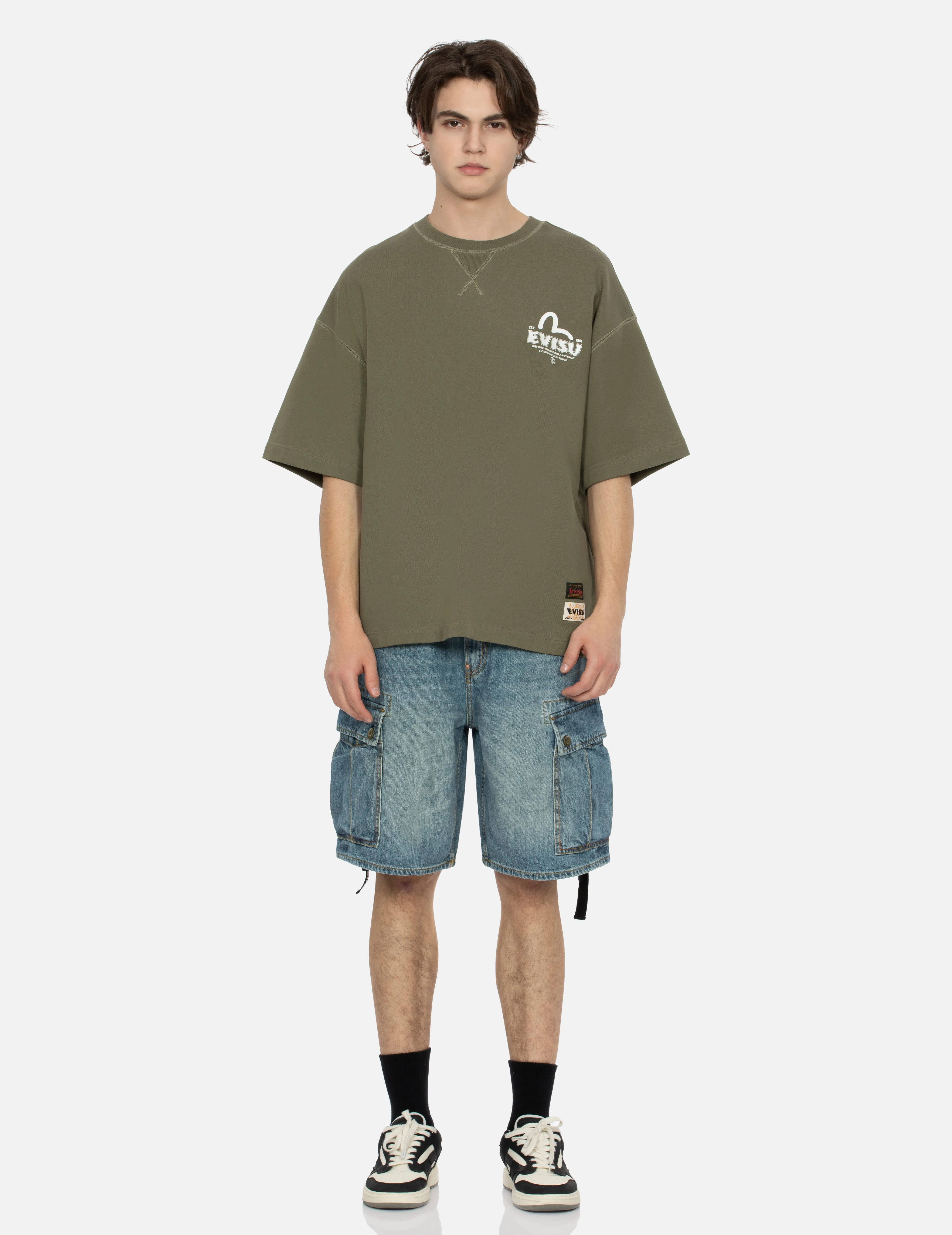 Seagull Print Relax Fit Denim Shorts sold by Evisu product image thumbnail 5