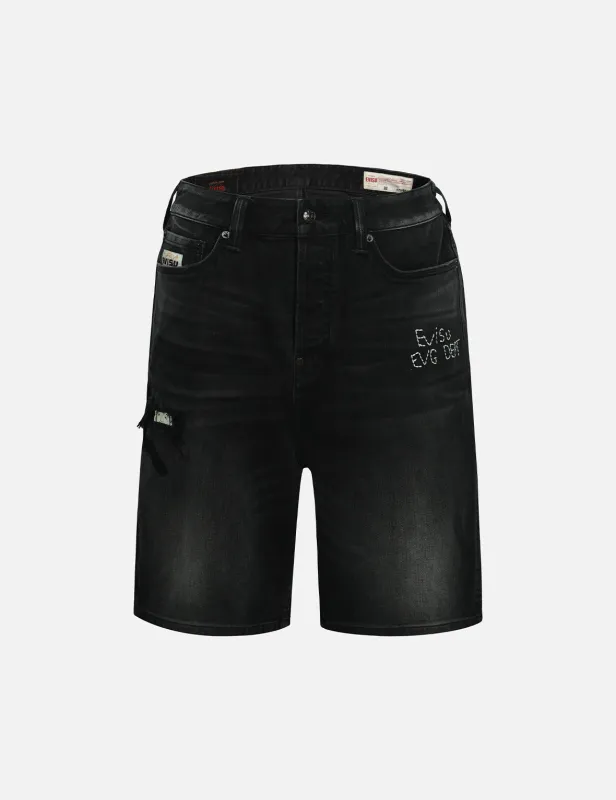 Seagull Appliqué Embroidery and Godhead Print
Relax Fit Denim Shorts sold by Evisu