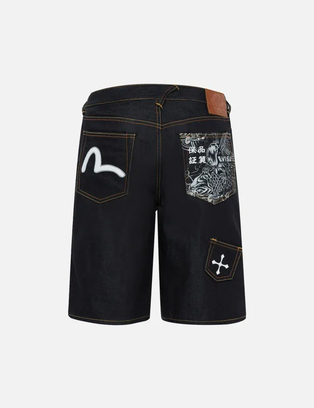 Multi-Pocket Relax Fit Denim Shorts sold by Evisu